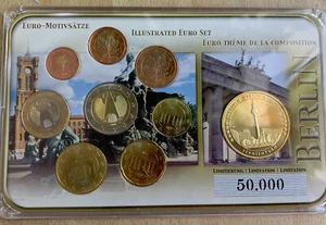 Euro Motivsatz Berlin mit Sonderprägung Cu / PP vergoldet - Bild 1 von 3