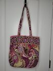 Vera Bradley Purple/Pink Floral Paisley Print Quilted Tote Bag 13 x 14" 