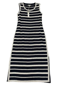 Max Studio Dress Women Extra Small Blue White Rope Woven Nautical Sleeveless NEW - Picture 1 of 18
