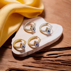 Evil Eye Huggie Hoops Earrings For Women Meaningful Jewellery Best Gift For Her - Picture 1 of 6