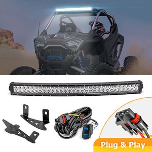 WSAYS For Polaris RZR Pro R Roof 32" LED Light Bar Mounts & Plug N Play Wire Kit - Foto 1 di 15