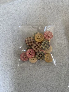 Round Button Monogrammed Plaid Buttons Decor Sewing Accessories Pack - Picture 1 of 1