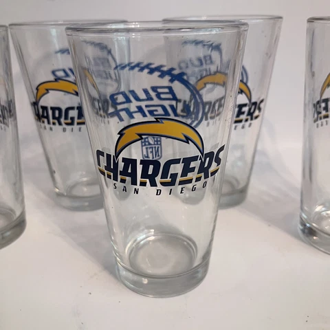 5 Vintage San Diego chargers bud lite NFL beer glasses Cover