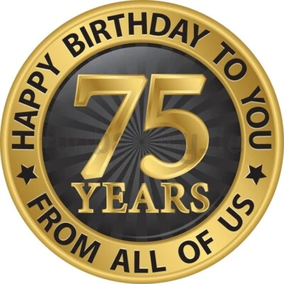 75.Geburtstag eßbar Torten-bild Muffin-aufleger Party Deko Jubiläum GeschenkIdee - Bild 1 von 4