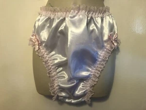 Sissy White Satin Panties For Men High Waist, High Legs Waist 40” - Picture 1 of 4