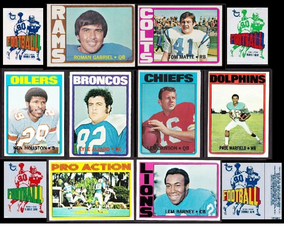 1972 NFL Topps single cards - Image 1 of 1
