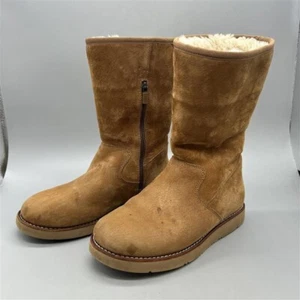UGG Australia Fairfax Sheepskin Chestnut Brown Zipped Boots - Size 5.5 UK - Picture 1 of 10