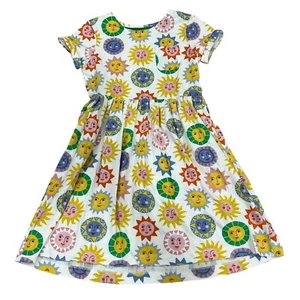 Mini Boden Girls Dress Sun Face Print Short Sleeve Size 11-12Y 152cm Cotton - Picture 1 of 5