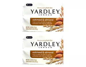 Yardley London Bath Bar Oatmeal & Almond 4oz, 2 Count - Pack of 2 - Picture 1 of 4