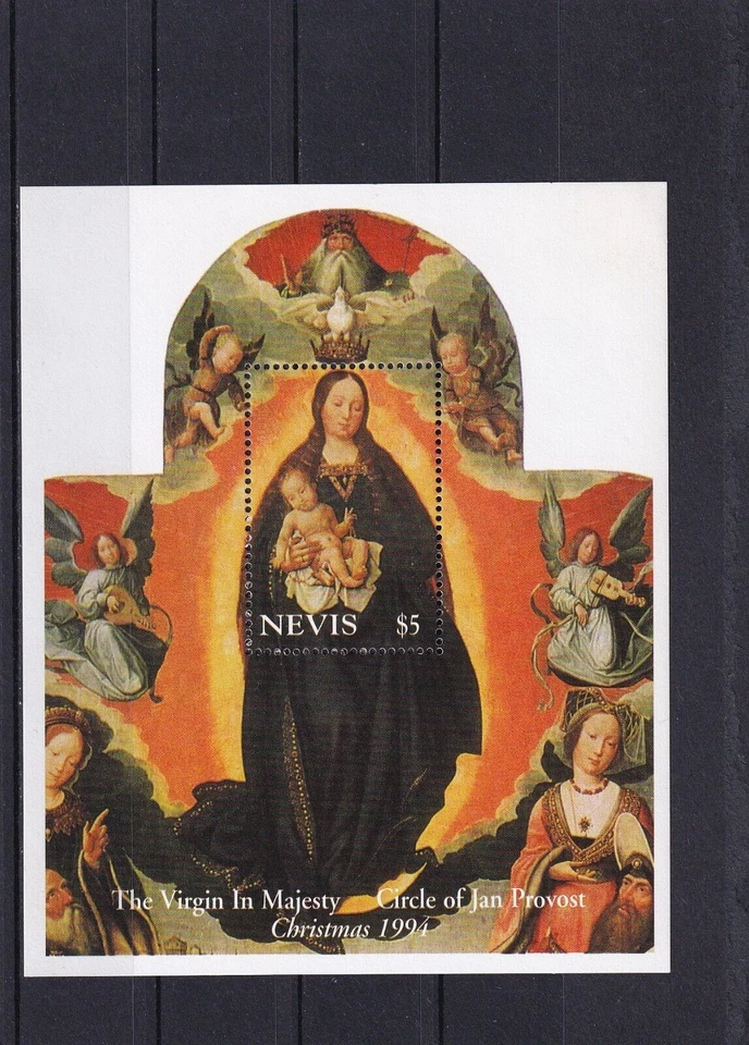 SA11e Nevis 1994 Christmas - The virgin in Majesty mint minisheet - Image 1 of 1