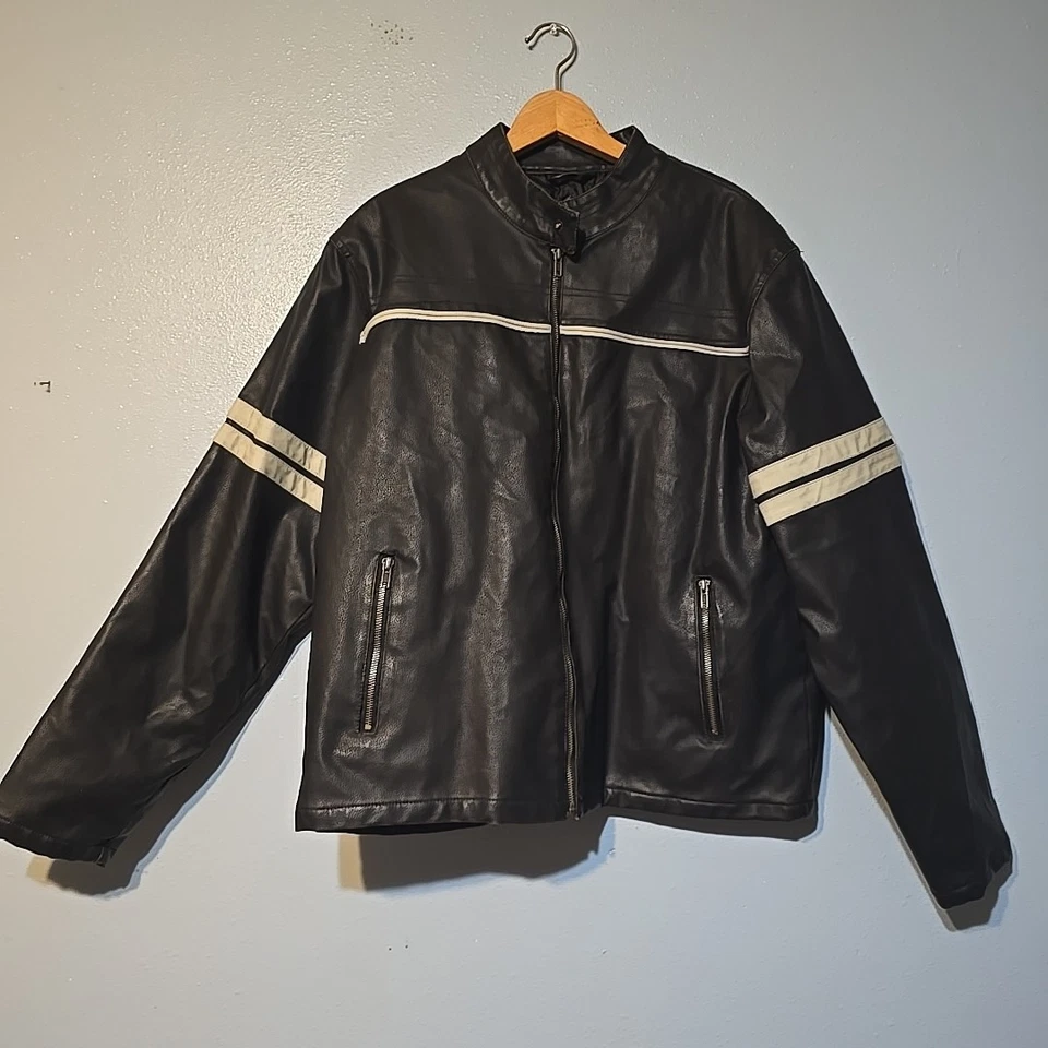 Abrigo de moto Arizona imitación cuero vintage años 90 cremallera completa forrado talla grande  Foto 1 de 4