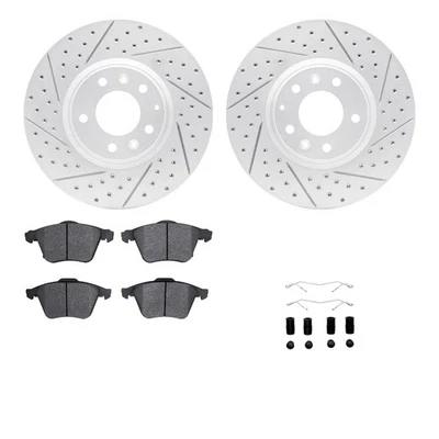 For Mazda 6 06-07 Drilled & Slotted Front Brake Kit w Performance Sport Pads - Imagem 1 de 3