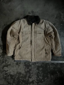 VTG WearGuard Chore Coat Mens MED  SteelGuard Corduroy Collar Quilted Tan Brown - Picture 1 of 5