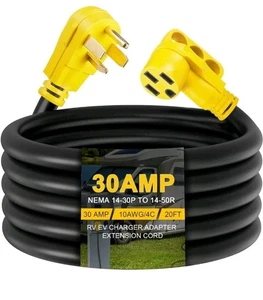 Cavo Adattatore Caricabatterie 20ft EV NEMA 14-30P a 14-50R, 30 Amp 4 Poli Asciugatrice a 5... - Foto 1 di 8