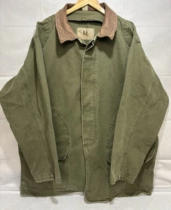 American Eagle Chore Jacket Men’s Large Vintage Button Up Canvas Barn Coat Green - Picture 1 of 13