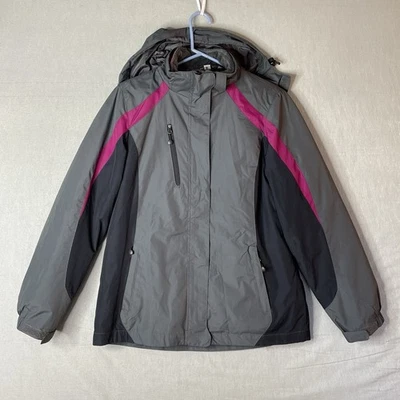 Port Authority Jacket Womens Medium Soft Shell Full Zip Faux Fur Lining Hooded - Image 1 of 4