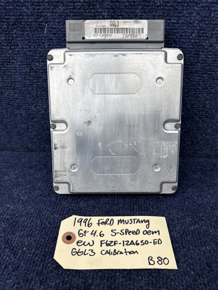 Engine Computer 1996 Ford Mustang GT 4.6 Manual ECM Module F6ZF-12A650-ED GGL3 - Image 1 of 4