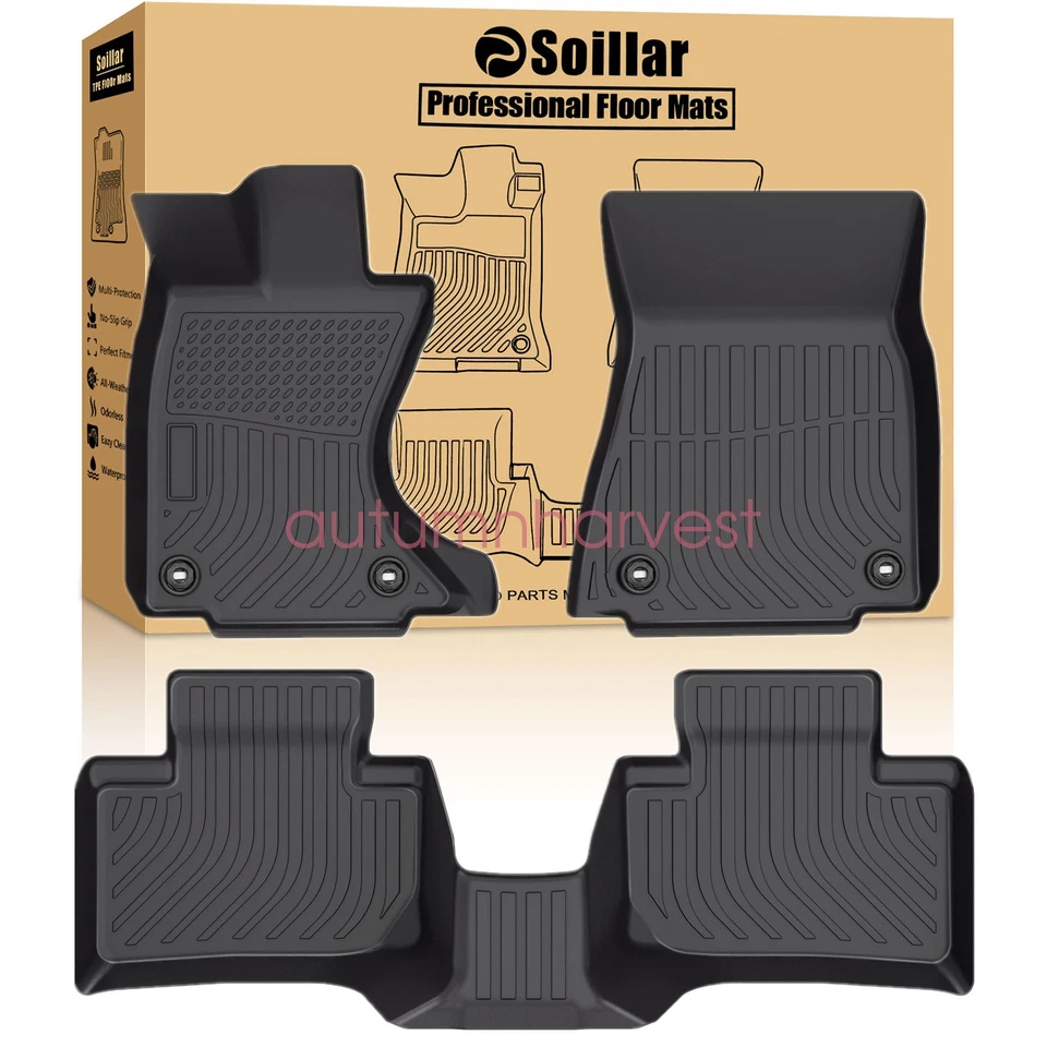 Floor Mats Liners Fits 2014-2022 Lexus IS350 IS250 IS300 AWD 3D All Weather TPE - Image 1 of 4