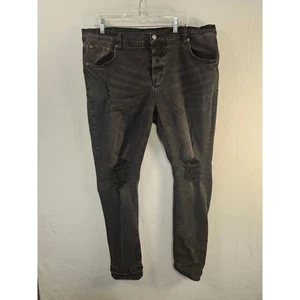 Jeans neri PURPLE BRAND P001 slim fit vita bassa taglia 40x32 effetto invecchiato #1637 - Foto 1 di 10