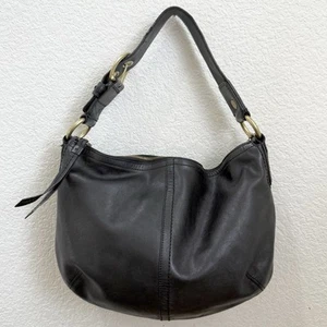 Vintage Y2K Coach Hobo-Schultertasche F11838 schwarz weiches genarbtes Leder - Bild 1 von 21