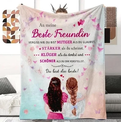 Persöhnliche Kuscheldecke "An Meine Freundin "150x200 cm - Bild 1 von 4