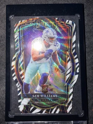 2023 Panini Select Sam Williams Zebra Club Level Die Cut Cowboys Rookie (CBMH) - Image 1 of 2