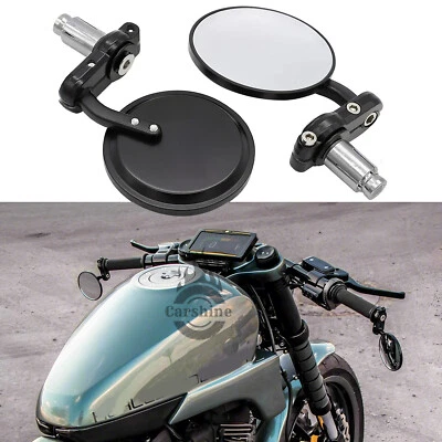 Motorcycle 7/8" Bar End RearView Side Mirrors For Harley Davidson XR750 XR1200 X Foto 1 de 4