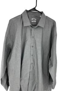 Camisa gris abotonada para hombre 2XL 18/18,5 ajuste regular no listada por Kenneth Cole - Imagen 1 de 7