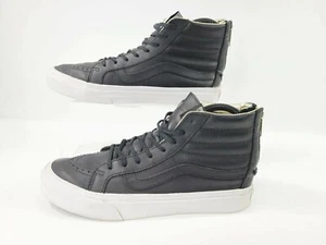 VANS Off The Wall Size 8 Women's Leather High Back Zip Sneakers Designer Shoes - Picture 1 of 11