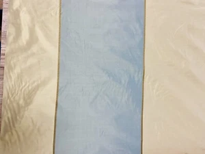 Kempton House Vintage 100% Seide Dupioni & Taft gestreift blau Stoff - Bild 1 von 5