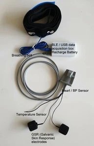 Biofeedback Bluetooth 4 Sensoren (GSR HRV HR BP TEMP Breath), Made by Experts - Bild 1 von 12
