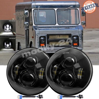 DOT Pair 7" inch Round LED Headlights Hi-Low Beam fit chevrolet P10 P20 P30 Van - Image 1 of 4