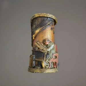 Johann Gunter Walldurn Baden Handcarved Eternal Candle Germany Man Sitting - Picture 1 of 8