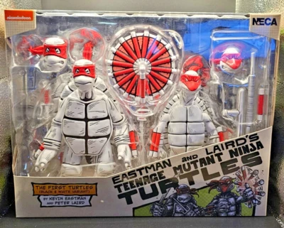 NECA TMNT The First Turtles Conjunto Variante Negro y Blanco – Eastman & Laird 2023 NUEVO Foto 1 de 4