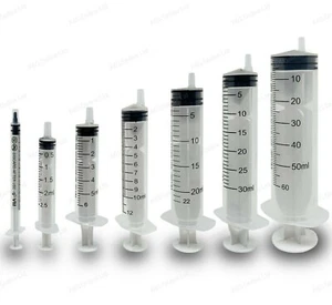 Sterile Syringes Hypodermic Luer Slip 1ml 2.5ml 5ml 10ml 20ml 30m 50ml CE Marked - Picture 1 of 52