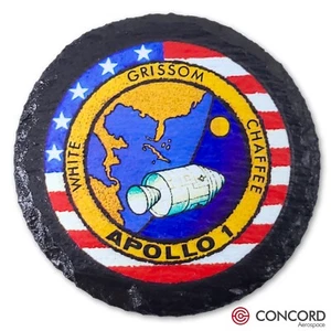 APOLLO 1 MISSION - SLATE COASTER - Picture 1 of 4