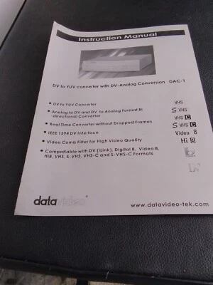 Datavideo DAC-1 YUV to DV Converter User Manual - Image 1 of 2