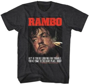 Rambo First Blood If You're Looking For Trouble Herren T-Shirt 80er Film Merch - Bild 1 von 3