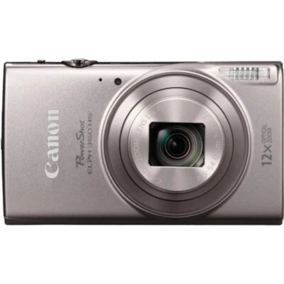 Canon PowerShot ELPH 360 HS WiFi 12x Optical Zoom 20.2 MP Digital Camera Silver - Image 1 of 4