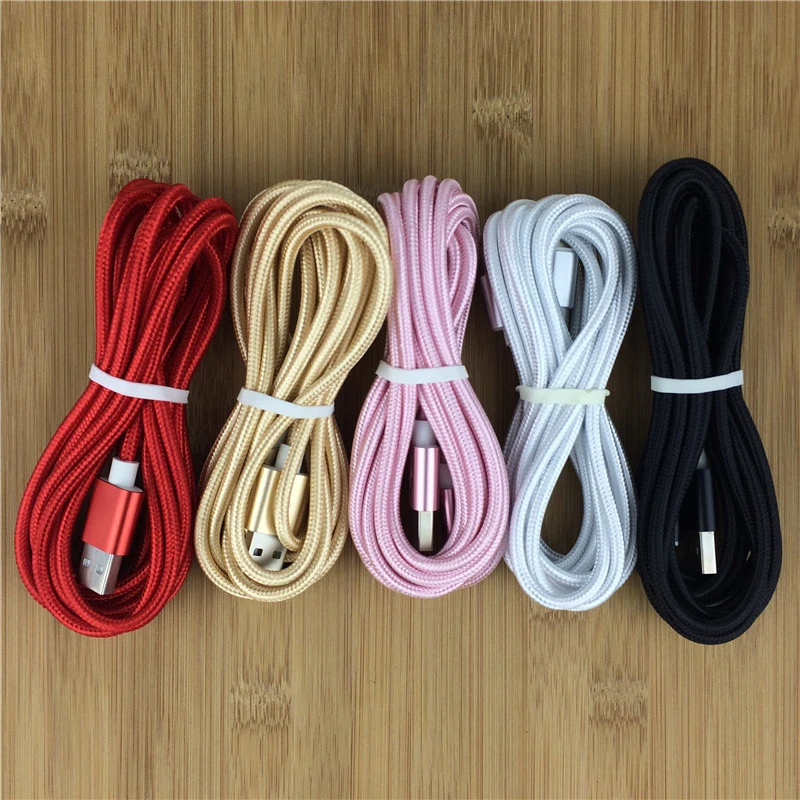 Fast Charge 1M 2M 3M Aluminum Alloy Braided Data Cable For i phone Random Color - Image 1 of 4