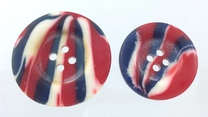 Vintage Molded Plastic Marbled Multicolor Garment Button 1in  Pattern 790C - Picture 1 of 6