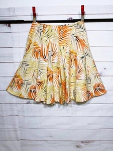 Jones New York Womens Skirt Size 22W Multicolor Leaves Print Lined Silk & Linen - Picture 1 of 6