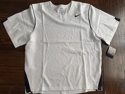 Nike Dri-Fit FACEOFF короткий рукав v-образным вырезом лакросс Джерси мужской средний белый - Изображение 1 из 2