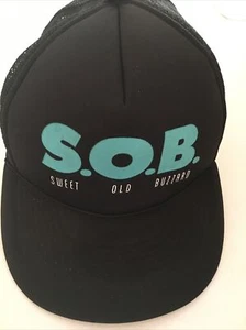 Vintage Mütze Kappe SOB süßer alter Bussard lustig Vater Trucker schwarz Netz Druckknopflasche  - Bild 1 von 3