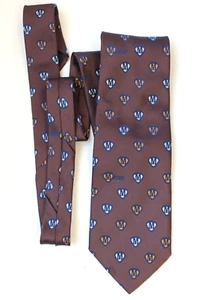 MOSCHINO Tie 100% Silk Abstract Logo Pattern Bronze Color L60 W3.8 Vintage Italy - Picture 1 of 10