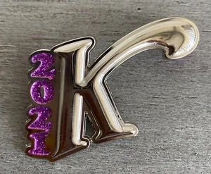 Knotts Berry Farm 2021 Glitter  Silver K Collectible Pin New ! - Picture 1 of 7