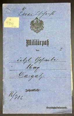 WWI German Army Militärpass Militarpass - Gunshot, Wound Badge & Iron Cross II - Image 1 of 4