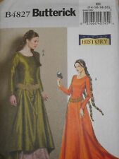 Medieval Gown Costume Misses size 14-20 Butterick 4827 Sewing Pattern 