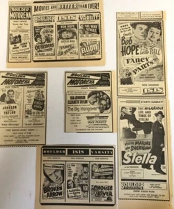 Boulder CO. 1950 Movie Theater Show Times Clippings Bob Hope , James Stewart, A1 - Picture 1 of 2