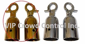 REPLACEMENT ROPE HOOK, 2 PCS SET IN GOLD FINISHED, VIP CROWD CONTROL - Picture 1 of 3